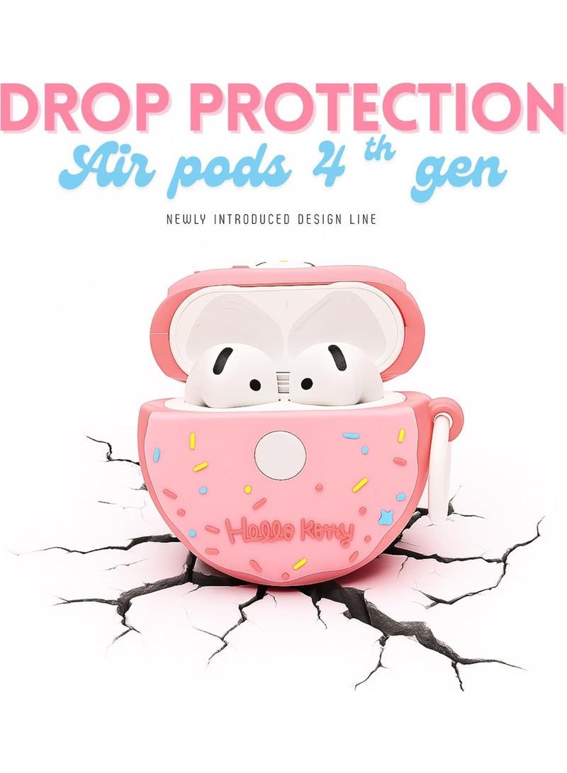 Compatible for AirPods 4 Case with Cleaner Kit, Protective, Supports Wireless Charging Cover for AirPods 4th Generation (2024) (Donut Kitty, Airpod 4 Case) - Image 5